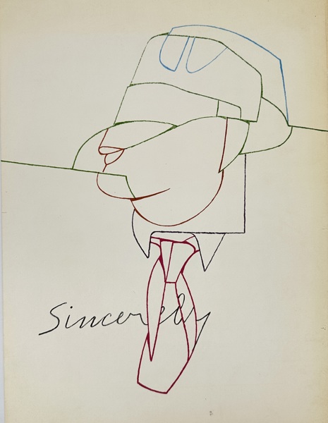 Valerio Adami (born 1935) – A Sincere Man – Original Color Lithograph (1970)
