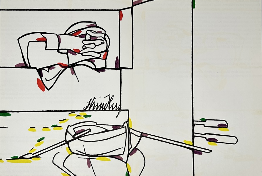 Valerio Adami (born 1935) – Untitled (Interior Scene) – Original Lithograph from Derrière Le Miroir No. 188 (1970)