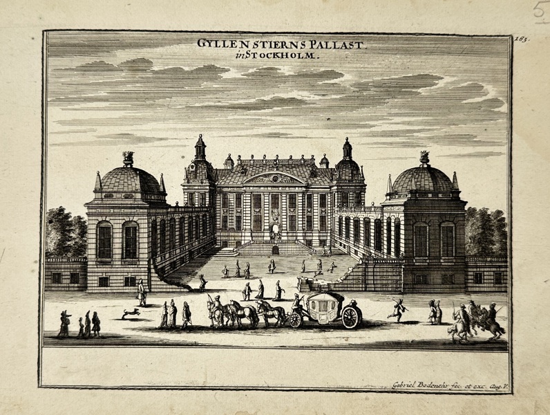 Gabriel Bodenehr (1673–1765) – Gyllenstierns Pallast in Stockholm – Copperplate Engraving (c.1720)