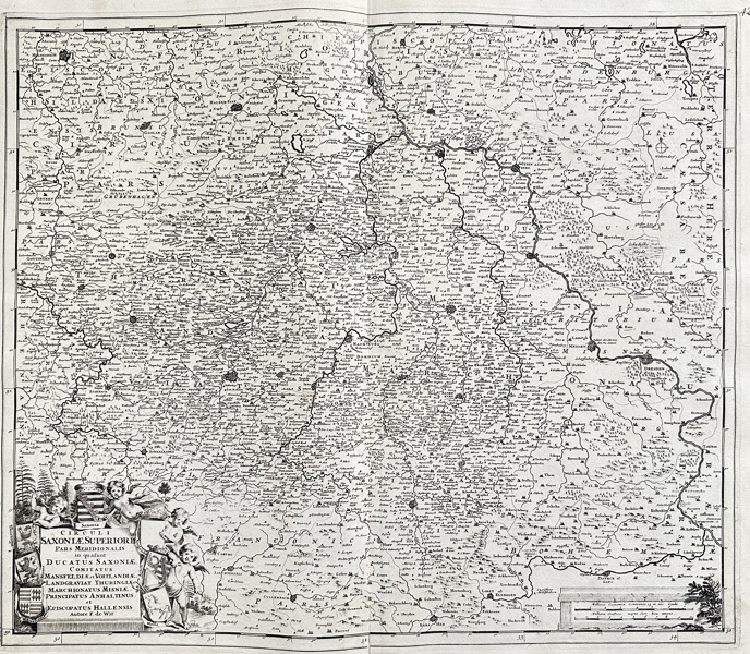 Ferdinand de Wit (active 18th century) – Map of the Southern Part of Upper Saxony – Copperplate Engraving (c. 18th century)