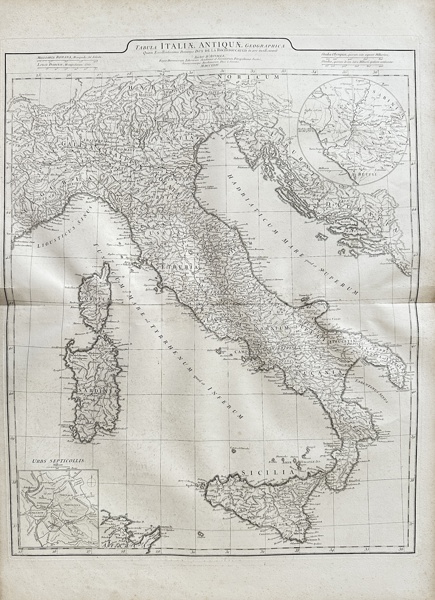 Jean-Baptiste Bourguignon d’Anville – Large Map of Ancient Italy / Tabula Italiae Antiquae – Copperplate Engraving (1777)