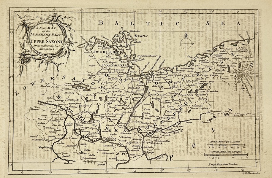 Thomas Kitchin (1718–1784) – Map of the Northern Part of Upper Saxony – Copperplate Engraving (1780)