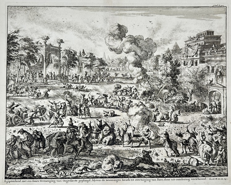 Willem Goeree (1635–1711) & Jan Luyken (1649–1712) – The Land of Egypt Afflicted by Insects / La terra d’Egitto afflitta dagli insetti – Etching (circa 1700)