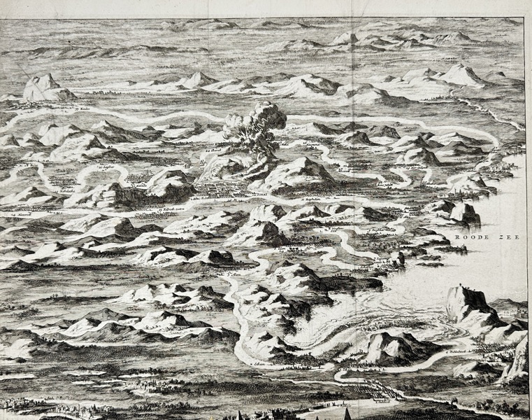 Pieter van der Aa (1659–1733) – Journey of the Children of Israel from Egypt to the Land – Copperplate Engraving (1729)