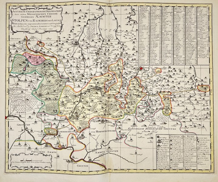 Peter Schenk the Younger (1693–1775) – Map of Stolpen and Radeberg – Engraving (1754)