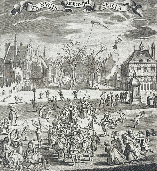 Jacob Cats (1577–1660), Adriaen Pietersz. van de Venne (1589–1662), Jan Swelinck – Children's Games / Kinder-Spel – Engraving (17th Century)