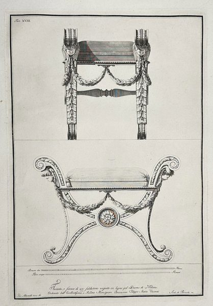 Giocondo Albertolli (1742–1839), Giacomo Mercoli – Large Architectural Engraving – c. 1780s