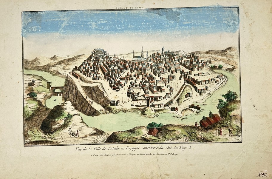 Jaques Gabriel Huquier – View of Toledo, Spain – Engraving (c.1760s)