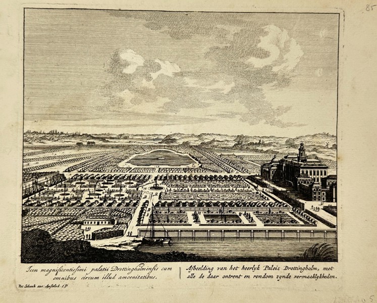 Petrus Schenk the Younger – View of Drottningholm Palace and Gardens – Engraving