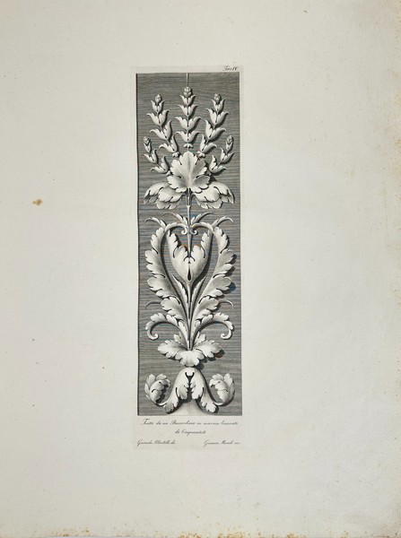 Giocondo Albertolli (1742–1839) – Ornamental Floral Motif – Large Engraving – Milan, 1778–1782