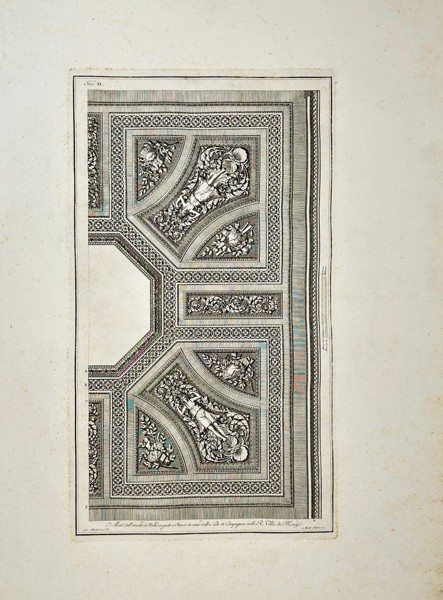Giocondo Albertolli (1742–1839) – Ceiling Ornamentation Design for the Royal Villa of Monza – Engraving – c. 1790s