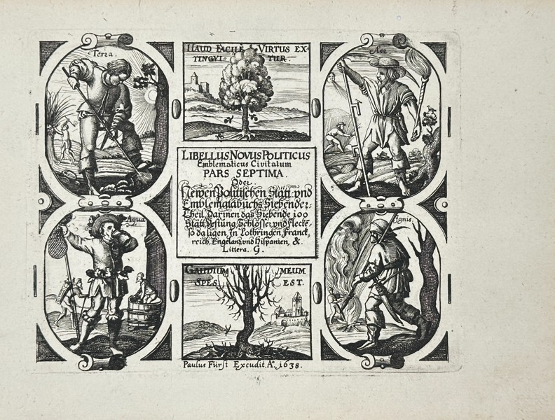 Daniel Meisner (1585–1625) – Title Page - Libellus Novus Politicus Emblematibus Civitatum – Engraved Print - (1638)