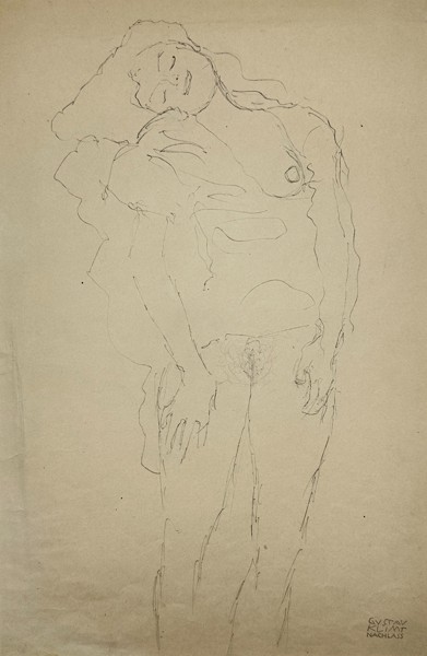 Gustav Klimt (1862-1918) after - Collotype Sitzende Frau (Sitting Frau)