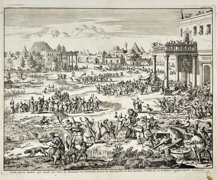 Willem Goeree & Jan Luyken – The Plague of Frogs in Egypt – Engraving