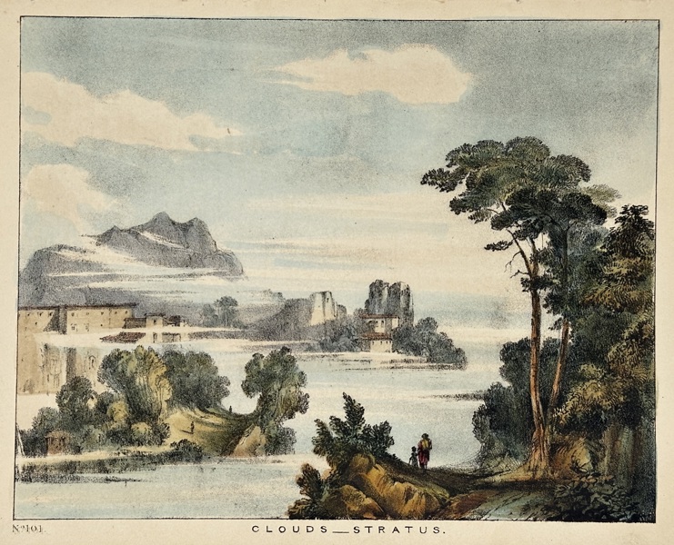 Charles Blunt (1803–1878)  – Stratus Clouds – Hand-Coloured Lithograph (1845)
