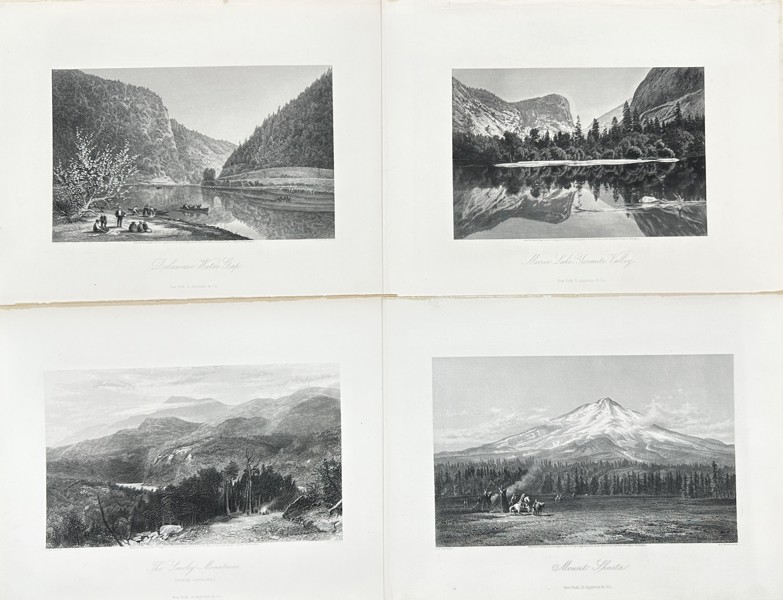 William Cullen Bryant / Samuel Valentine Hunt - Set of 4 - Delaware Water Gap, Mirror Lake, California, Smoky Mountains, Mount Shasta