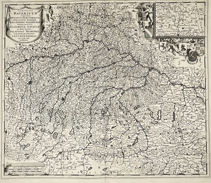 Frederik de Wit – Map of Bavaria / Circulus Bavaricus – Engraving (c.1680)
