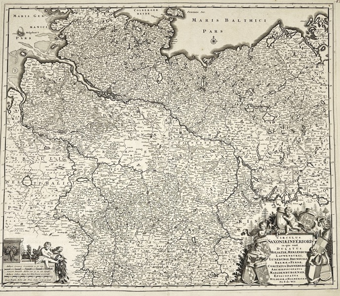 Frederik de Wit – Map of Lower Saxony / Circulus Saxoniae Inferioris – Engraving (c.1680)