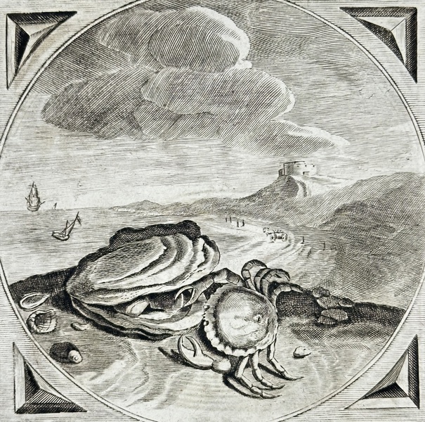 Adriaen Pietersz. van de Venne (1589–1662) – The Crab and the Oyster – Engraving (1655)