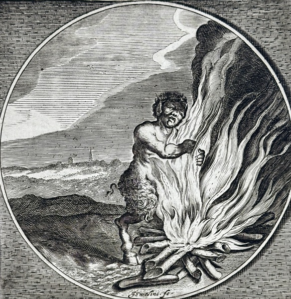 Adriaen Pietersz. van de Venne (1589–1662) – Pan and the Flame – Engraving (1655)