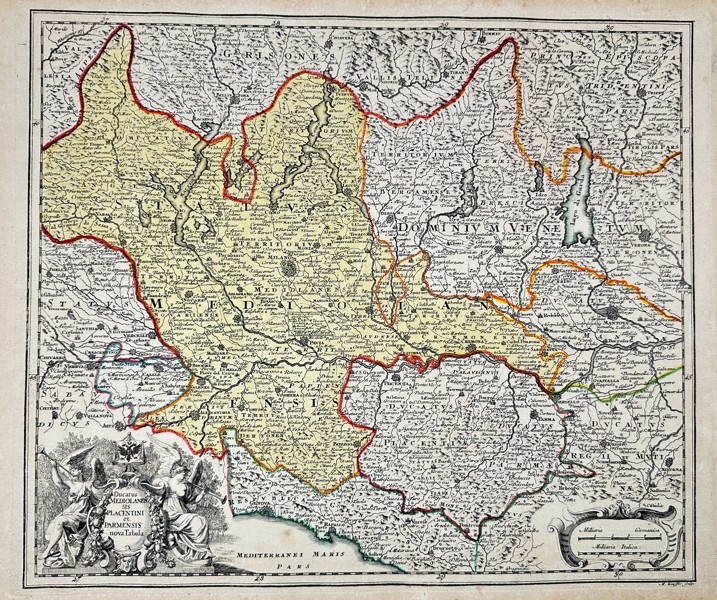 Christoph Weigel (1654–1725) – Map of Lombardy and Duchy of Parma