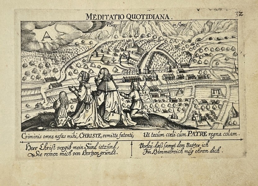 Daniel Meisner – Meditatio Quotidiana – Emblematic Religious Engraving – c.1625