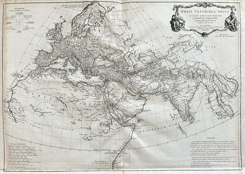 Jean Baptiste Bourguignon d'Anville  – Large Map of the Ancient Known World - Copperplate engraving - 1763