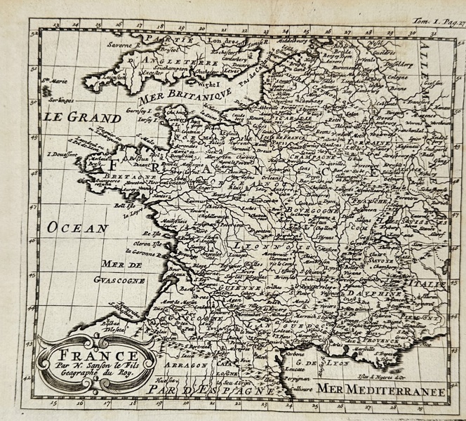 Henri Abraham Chatelain (1684–1743) – Map of France / France – Engraving (1743)