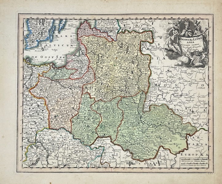 Johann Christoph Weigel (1654–1725) – Map of Poland and the Baltic Region – Copperplate Engraving (Early 18th Century)