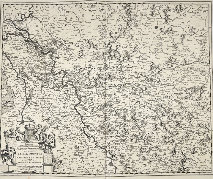 Frederik de Wit (1629–1706) – Map of Clivia Ducatus and the Counties of Mark and Ravensberg – Copperplate Engraving (Late 17th Century)