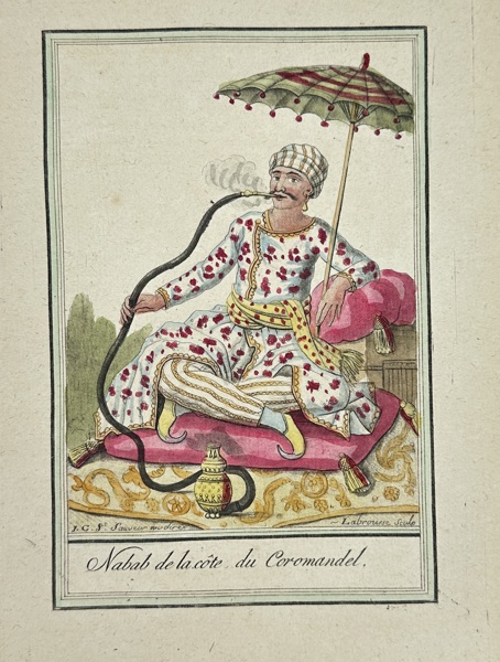 Jacques Grasset de Saint-Sauveur (1757–1810) – Nabab from the Coromandel Coast – Original Hand-Colored Engraving – 1780
