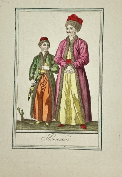 Jacques Grasset de Saint-Sauveur (1757–1810) – Armenian Men in Traditional Dress – Original Hand-Colored Engraving – 1780