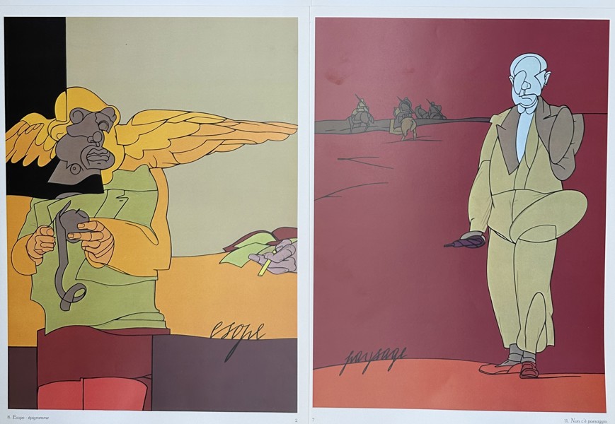 Set of 2 Modern Lithographs - Valerio Adami - Derriere Le Miroir, 1980s