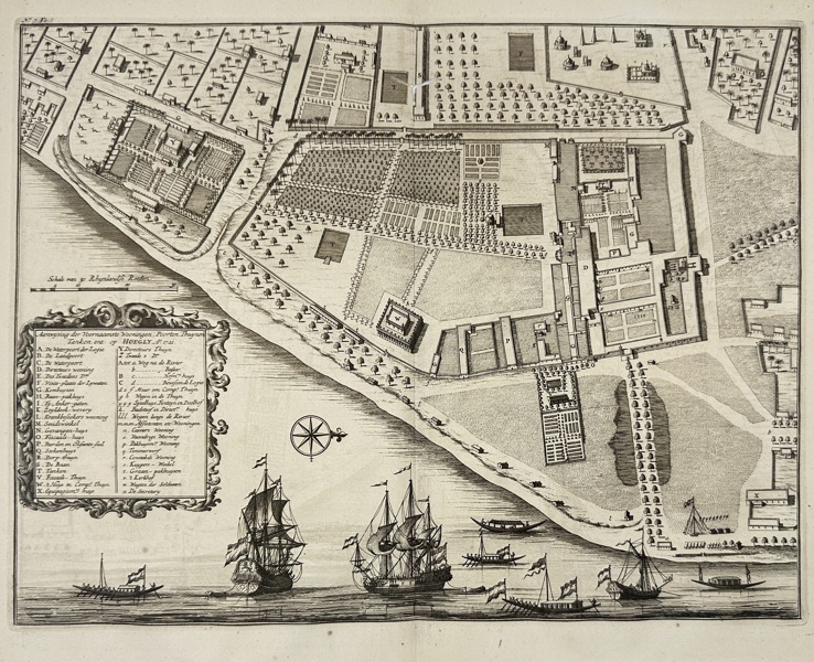 François Valentijn – Dutch Factory at Hooghly-Chinsura – Copperplate Engraving – 1721