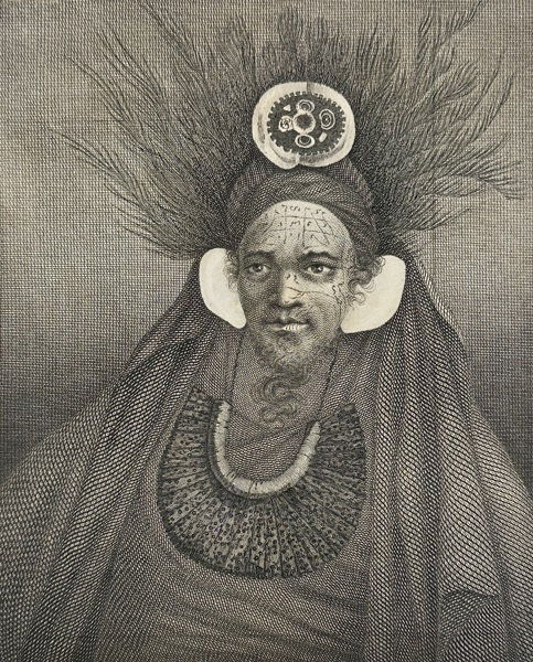 William Hodges (1744–1797) – The Chief at Sta. Christina – Engraved by J. Hall – Copperplate Engraving – London, 1777