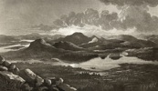 Anders Fredrik Skjöldebrand (1749–1834) – Northern View of Avasaxa at Midnight Sun – Engraving (1801)