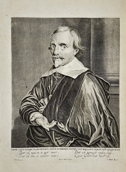 Jacob Cats (1577–1660) – Two portrait views – Copperplate Engraving – 17th Century
