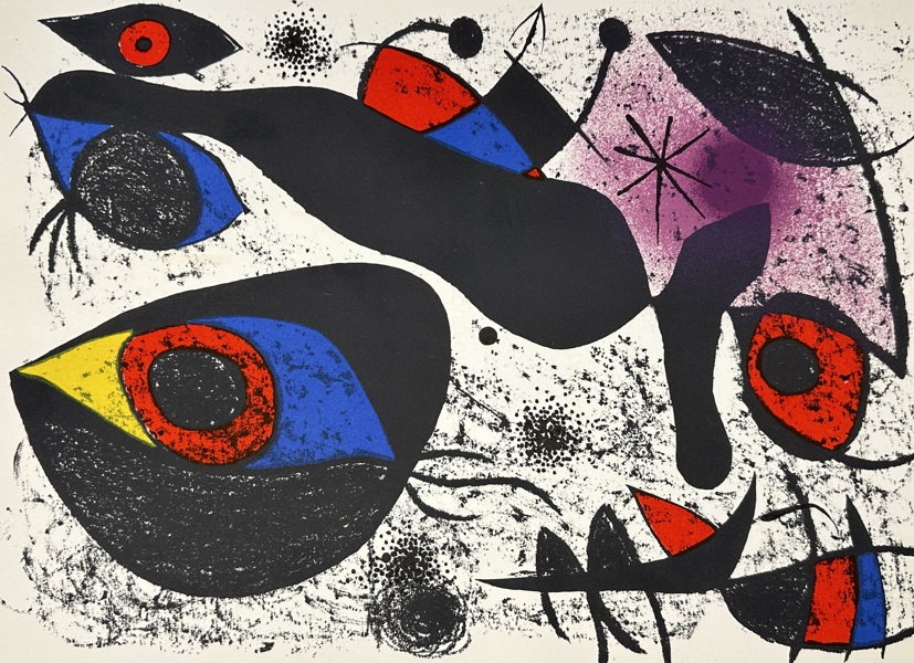 Joan Miró (1893–1983) – Abstract Composition – Color Lithograph – Mid-20th Century