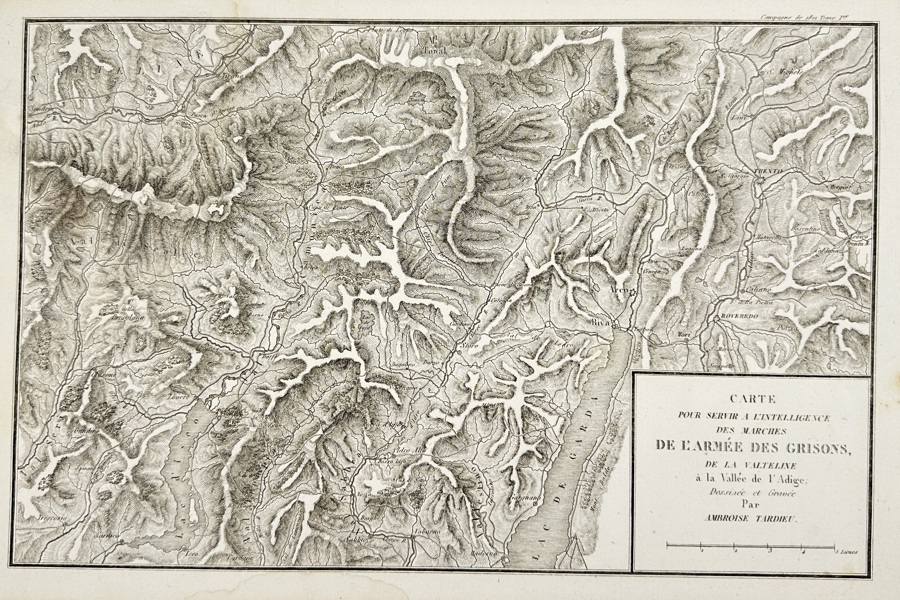 Ambroise Tardieu (1788–1841) – Map of the Army of Grisons and the Valais Region – Copperplate Engraving – c. 1825