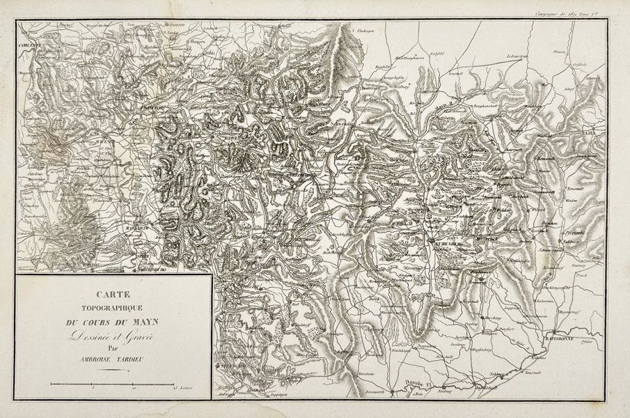 Ambroise Tardieu (1788–1841) – Topographical Map of the Main River Basin – Copperplate Engraving – c. 1825