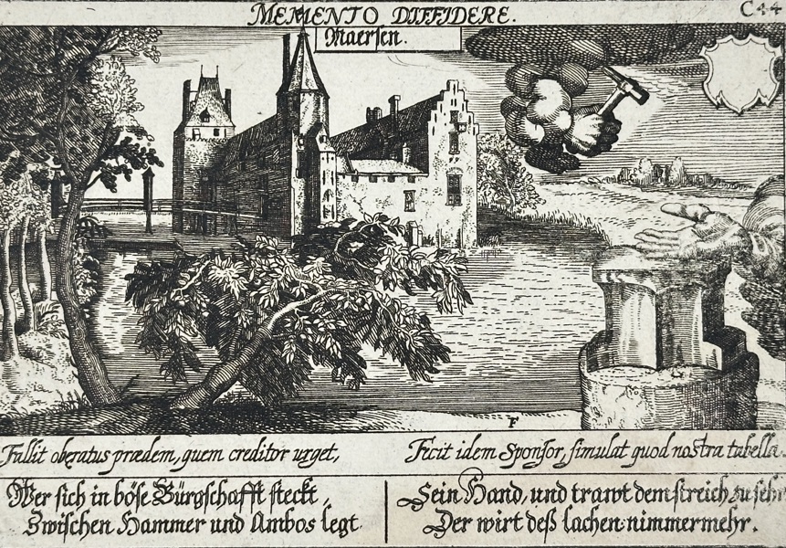 Daniel Meisner (1585–1625) – Maarssen with Slot Zuylen, from Thesaurus Philo-Politicus – Copperplate Engraving – c. 1625