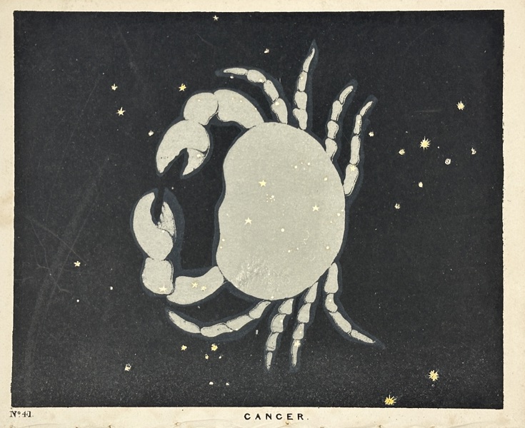 Charles Blunt (1803–1878) – Cancer (Zodiacal Constellation) – Hand-Colored Lithograph – 1845