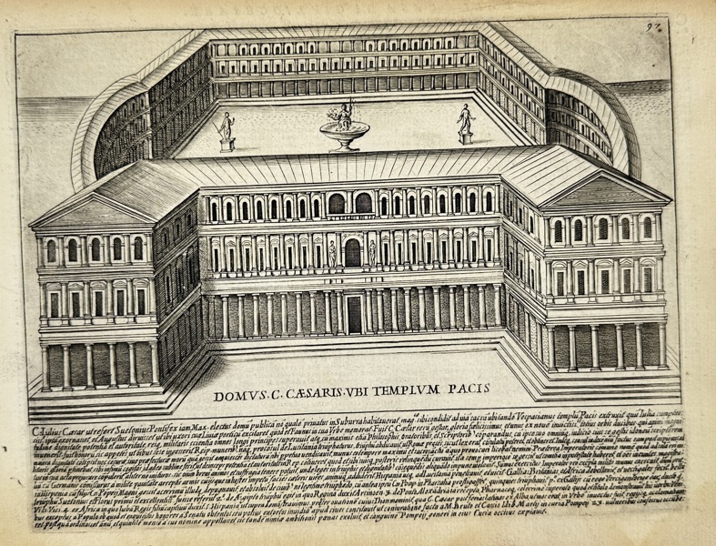 Giacomo Lauro – Domus C. Caesaris ubi Templum Pacis – Engraving – c.1612