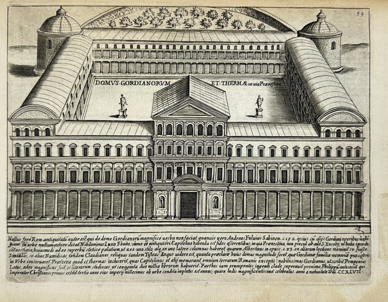 Giacomo Lauro – House and Baths of the Gordians on the Via Praenestina – c. 1615