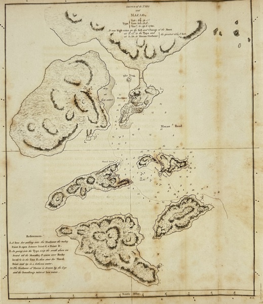 W. Harrison after William Bligh (1754–1817) – Plan du Typa, ou de Macao – Engraving (1785)