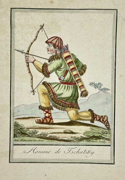 F. Labrousse after Jacques Grasset de Saint-Sauveur (1757–1832) – Man of Tschatoky (Chukchi Man) – Hand-colored Engraving (1797)