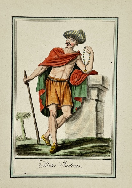 F. Labrousse after Jacques Grasset de Saint-Sauveur (1757–1832) – Pêtre Indous (Hindu Priest) – Hand-colored Engraving (1797)