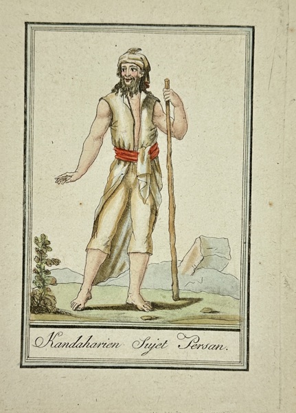 F. Labrousse after Jacques Grasset de Saint-Sauveur (1757–1832) – Kandahari, Persian Subject – Hand-colored Engraving (1797)