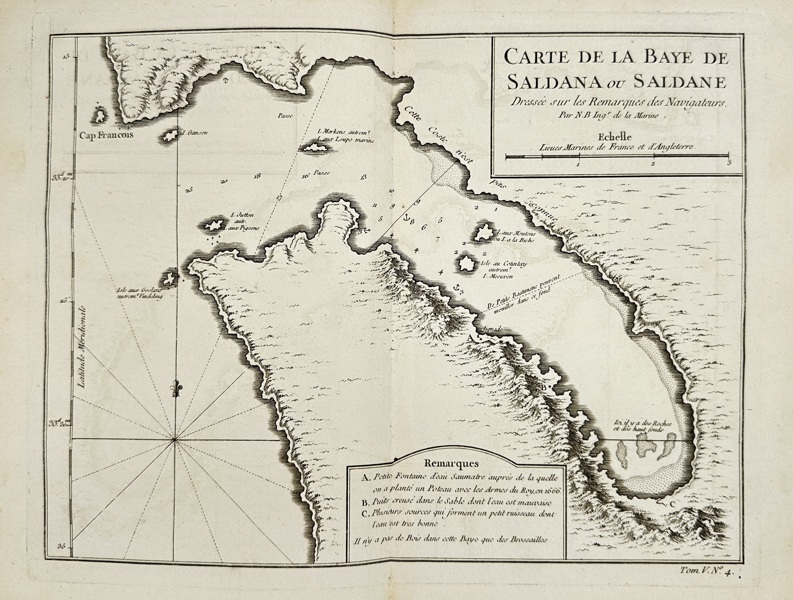 Jacques Nicolas Bellin (1703–1772) – Plan of Saldanha Bay – Engraving (circa 1750)
