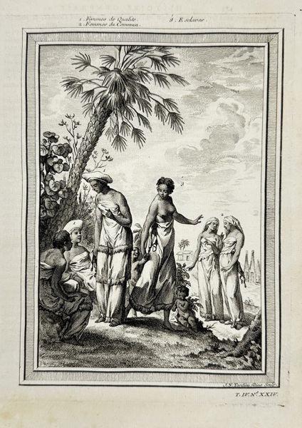 Jacobus Schley (1710–1770) after Antoine François Prévost (1697–1763) – Man of Quality from the Island of Timor & Woman of Cama – Engraving (1751)